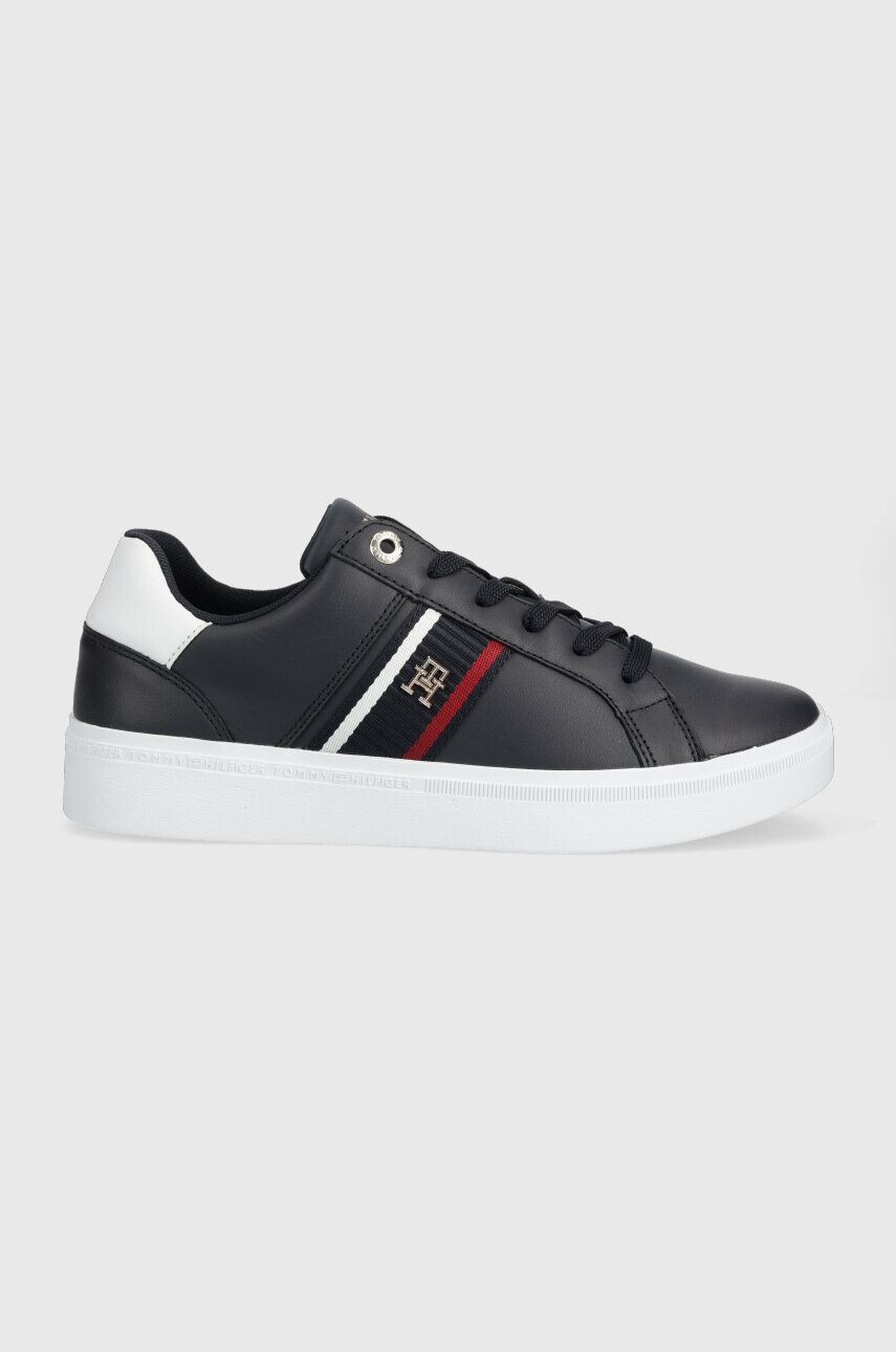 Tommy Hilfiger bőr sportcipő CORP WEBBING SNEAKER sötétkék FW0FW07379 - Pepit.hu