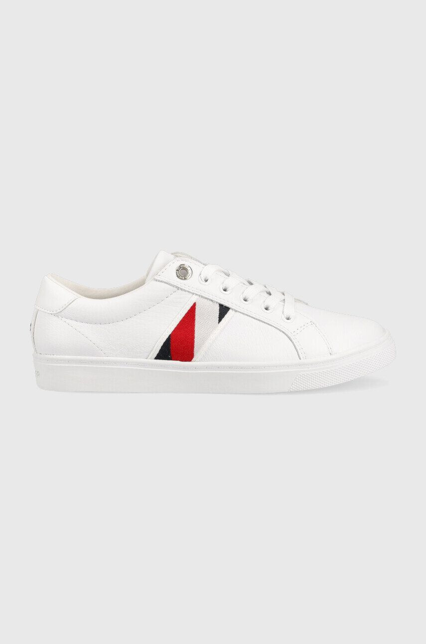 Tommy Hilfiger bőr sportcipő Corporate Tommy Cupsole fehér - Pepit.hu