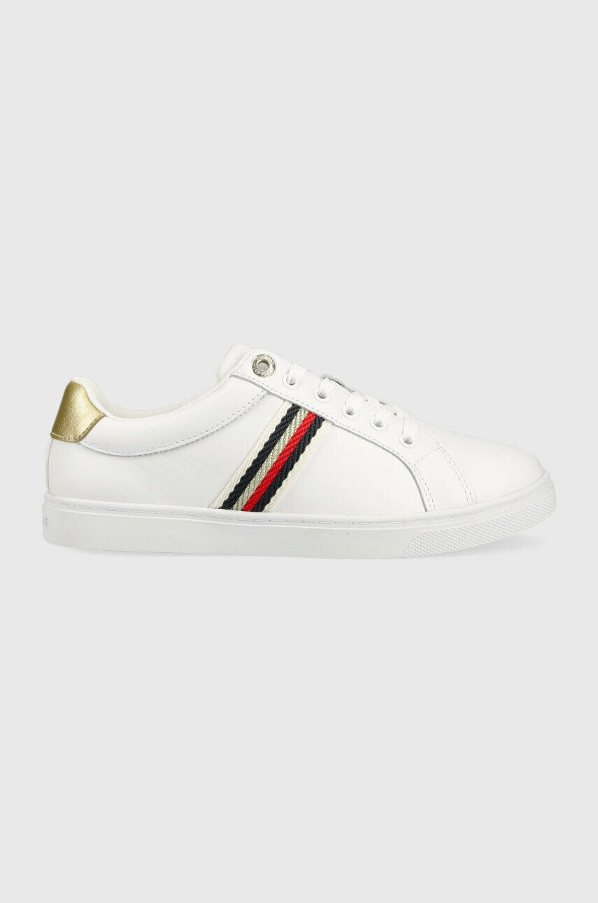 Tommy Hilfiger bőr sportcipő CORPORATE WEBBING SNEAKER sötétkék FW0FW07117 - Pepit.hu