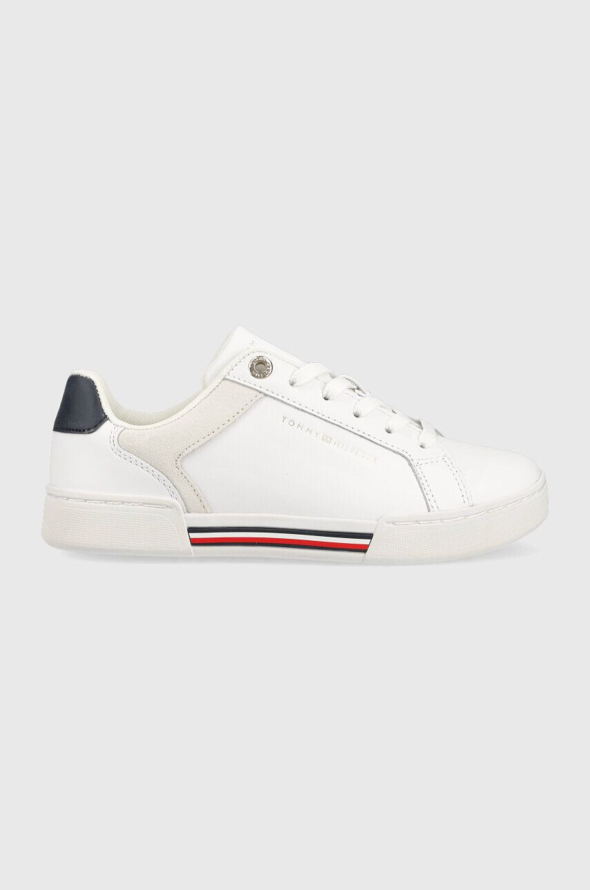 Tommy Hilfiger bőr sportcipő COURT SNEAKER GLOBAL STRIPES fehér FW0FW07118 - Pepit.hu