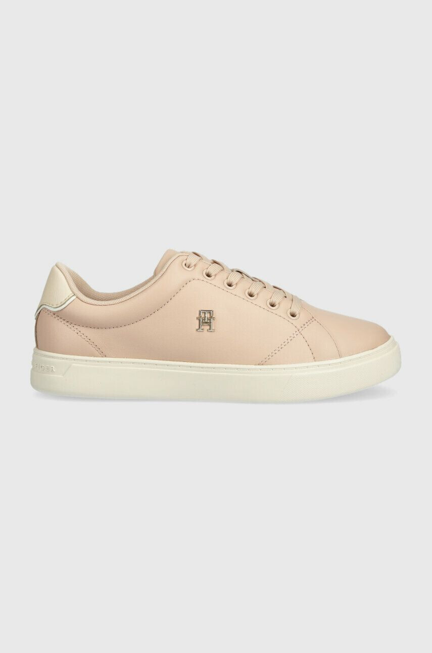 Tommy Hilfiger bőr sportcipő ELEVATED ESSENTIAL COURT SNEAKER bézs - Pepit.hu