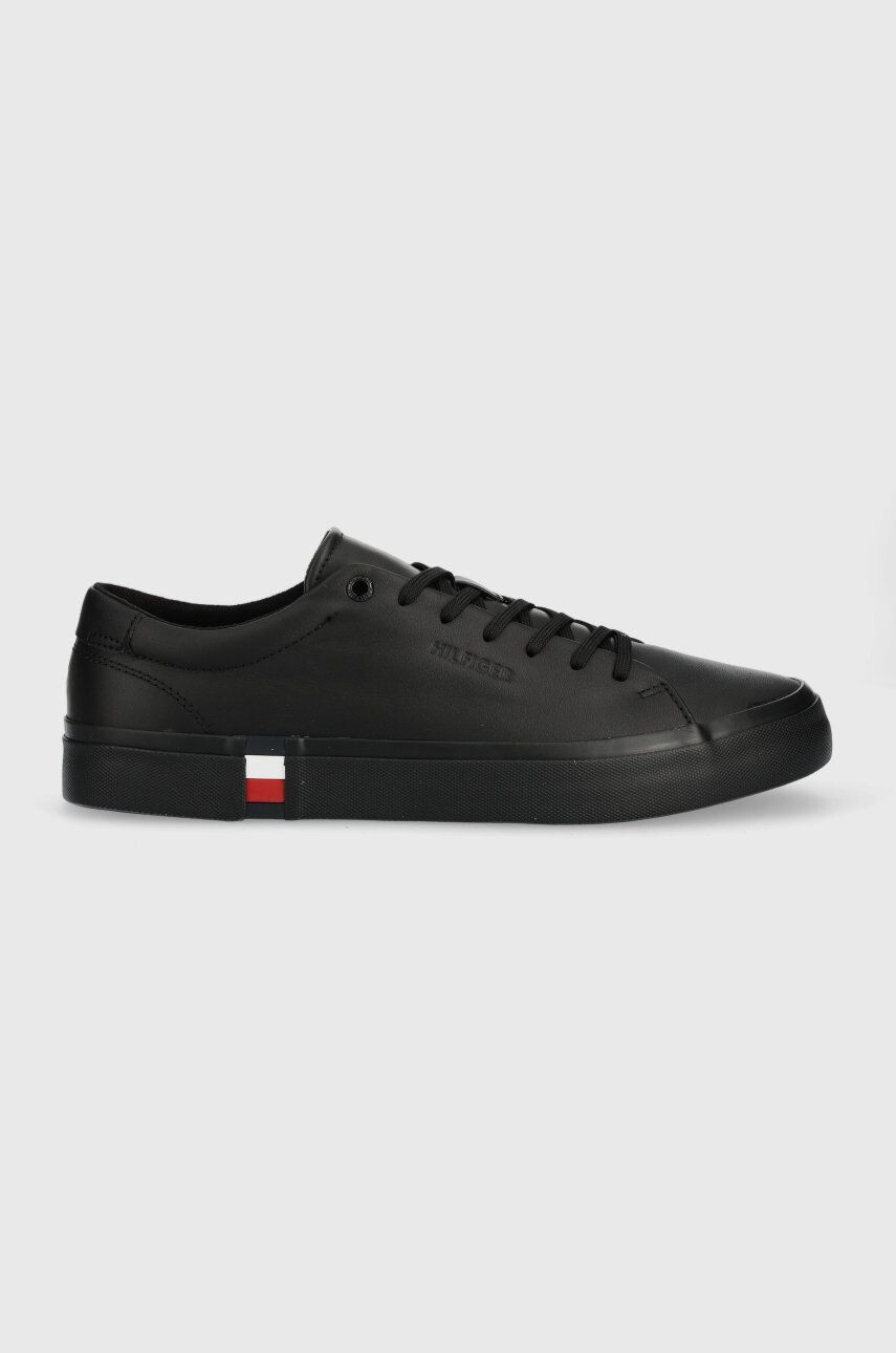 Tommy Hilfiger bőr sportcipő FM0FM04351 MODERN VULC CORPORATE LEATHER sötétkék - Pepit.hu