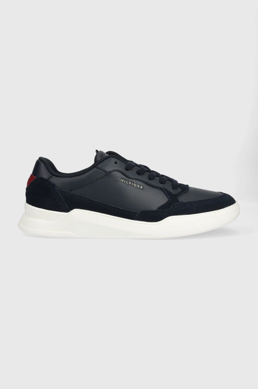 Tommy Hilfiger bőr sportcipő FM0FM04358 ELEVATED CUPSOLE LEATHER MIX sötétkék - Pepit.hu