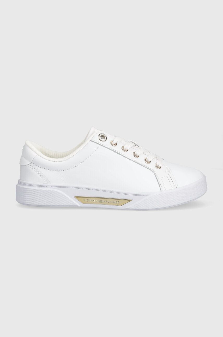 Tommy Hilfiger bőr sportcipő GOLDEN HW COURT SNEAKER fehér FW0FW07560 - Pepit.hu