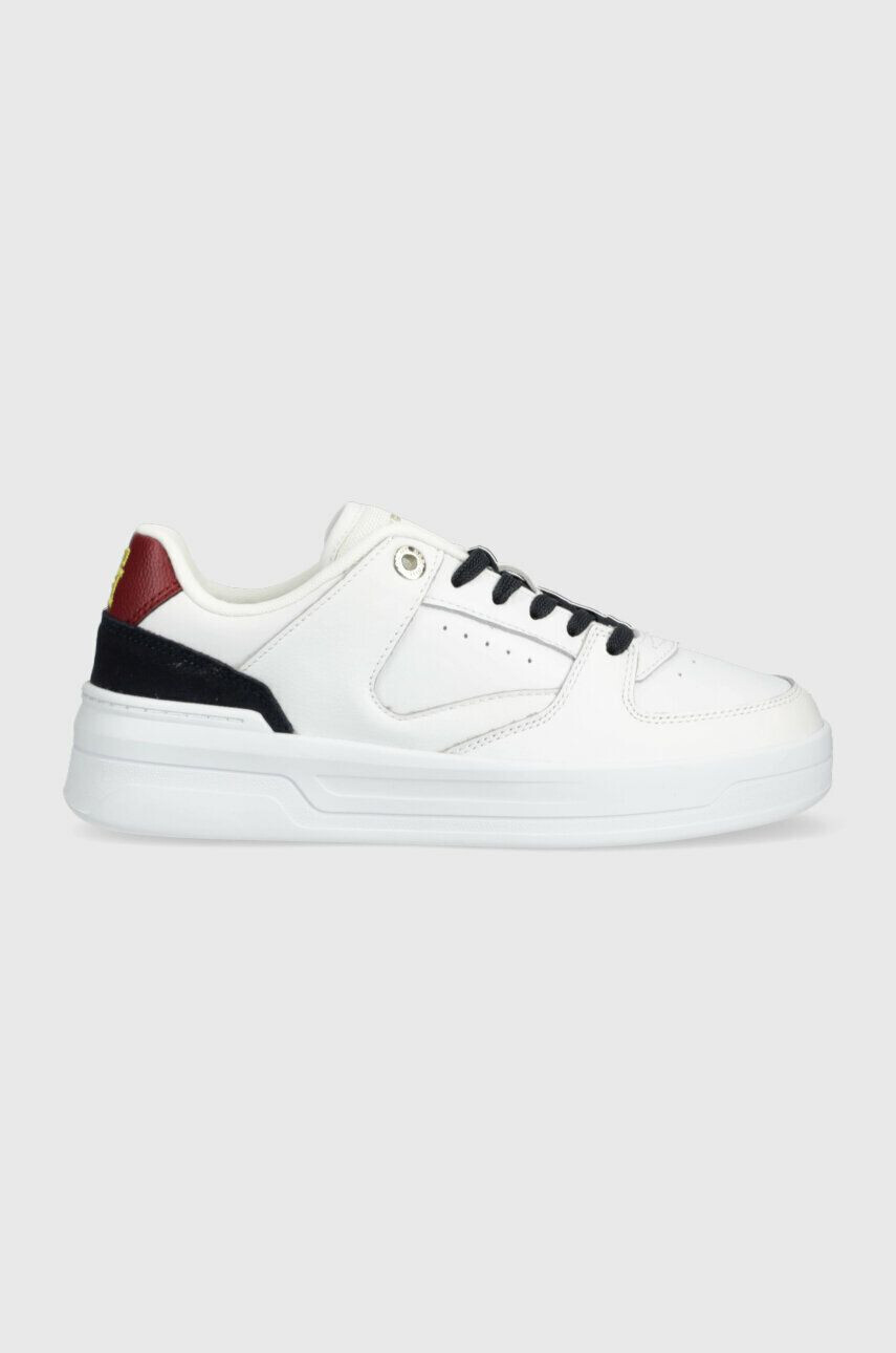 Tommy Hilfiger bőr sportcipő LEATHER BASKET SNEAKER fehér - Pepit.hu