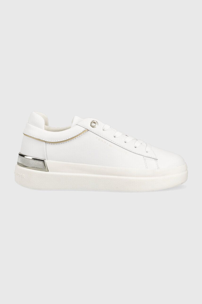 Tommy Hilfiger bőr sportcipő LUX METALLIC CUPSOLE SNEAKER fehér FW0FW07030 - Pepit.hu