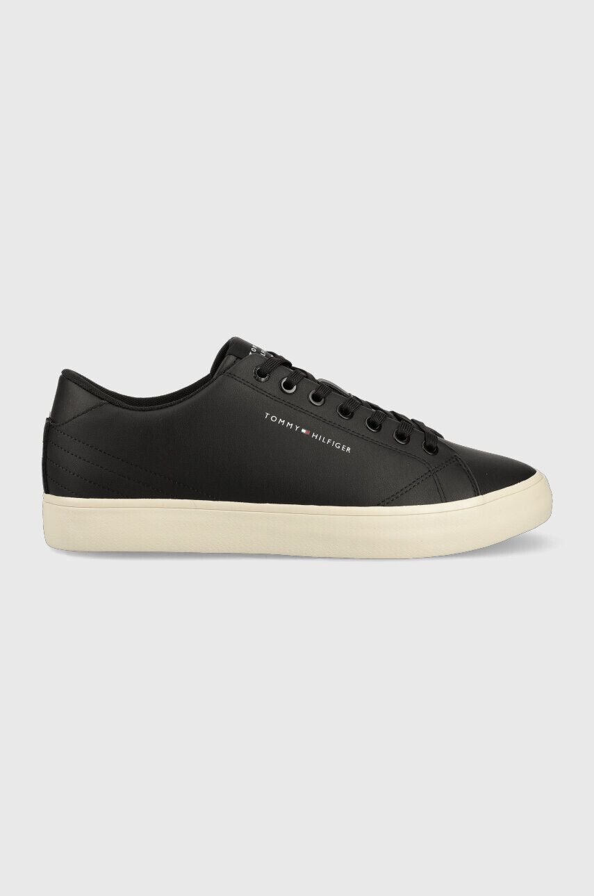 Tommy Hilfiger bőr sportcipő TH HI VULC CORE LOW fekete FM0FM04687 - Pepit.hu