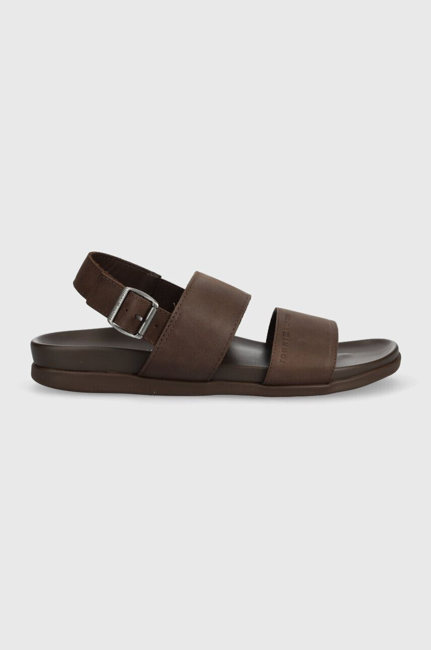 Tommy Hilfiger bőr szandál HILFIGER PREMIUM LEATHER SANDAL barna férfi FM0FM04461 - Pepit.hu