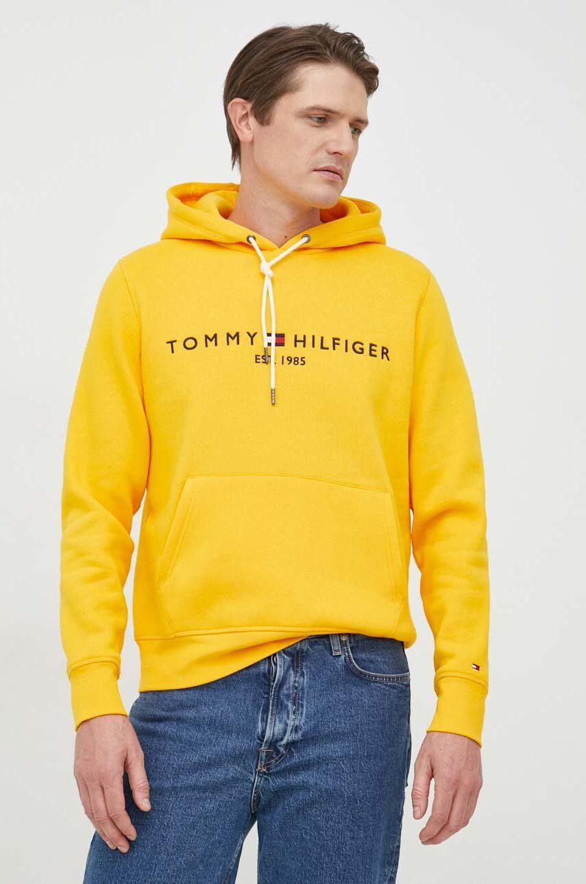 Tommy Hilfiger felső sárga férfi nyomott mintás kapucnis - Pepit.hu