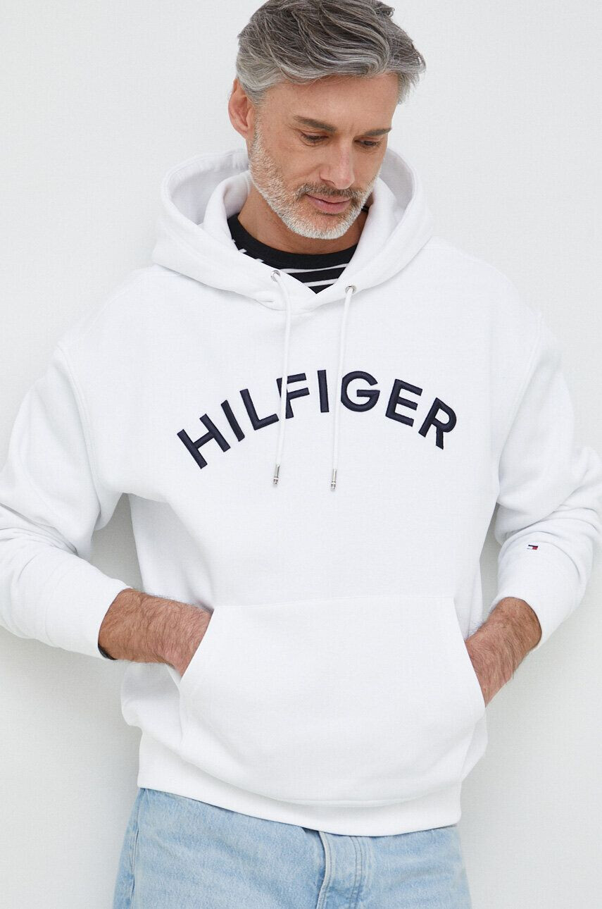 Tommy Hilfiger felső fehér férfi nyomott mintás kapucnis - Pepit.hu