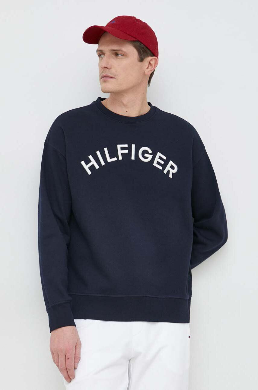 Tommy Hilfiger felső sötétkék férfi mintás kapucnis - Pepit.hu