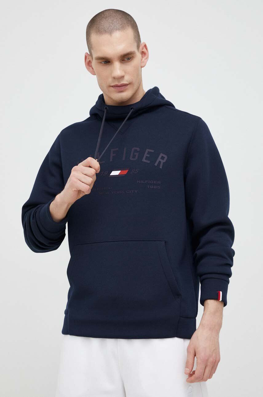 Tommy Hilfiger felső sötétkék férfi mintás kapucnis - Pepit.hu