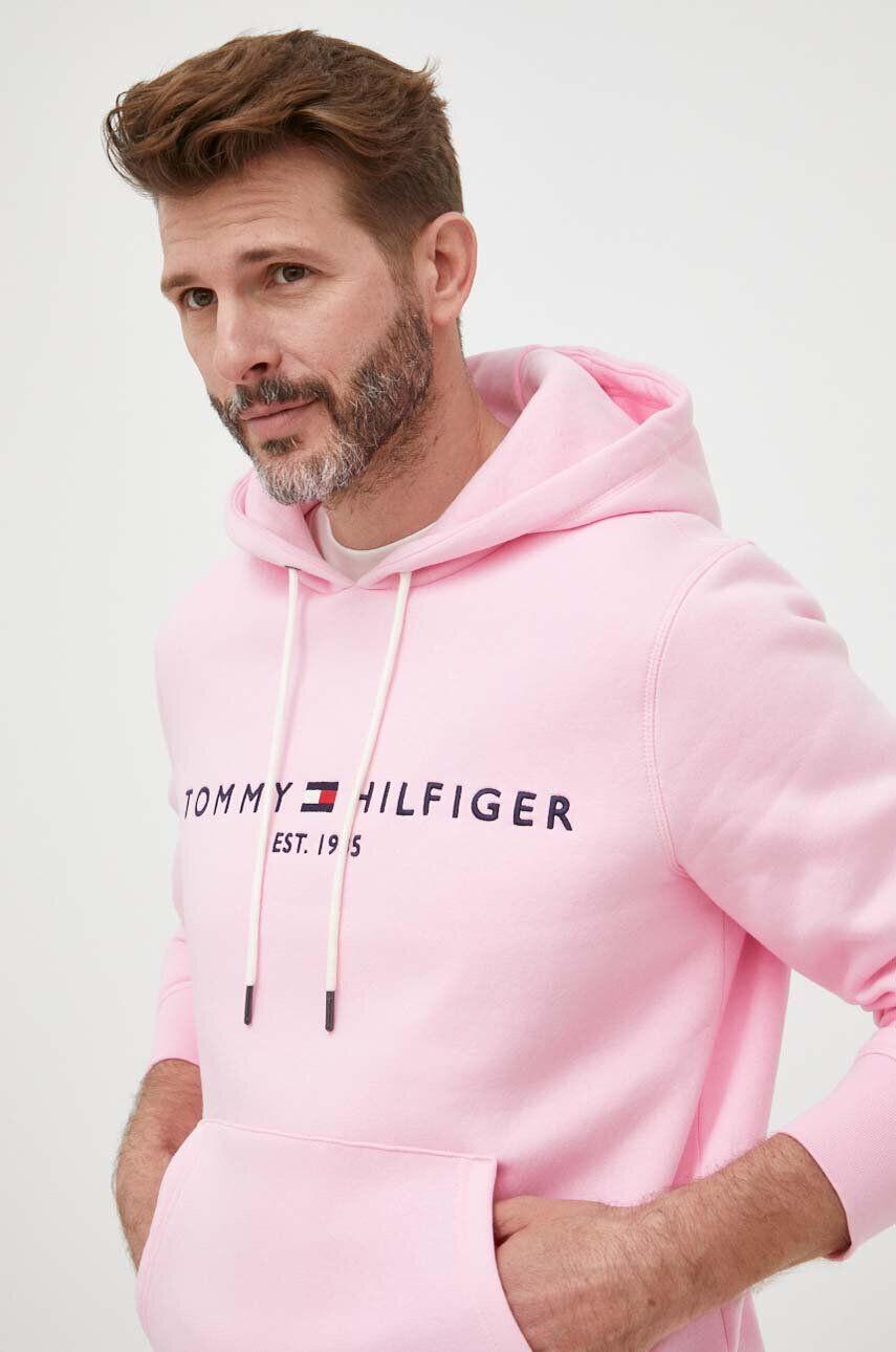 Tommy Hilfiger felső rózsaszín férfi nyomott mintás kapucnis - Pepit.hu