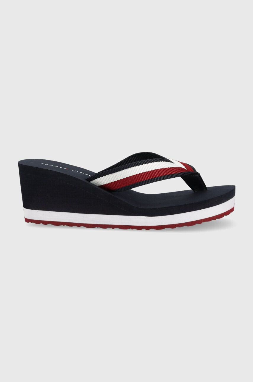 Tommy Hilfiger flip-flop ESSENTIAL CORP sötétkék női éksarkú FW0FW07263 - Pepit.hu