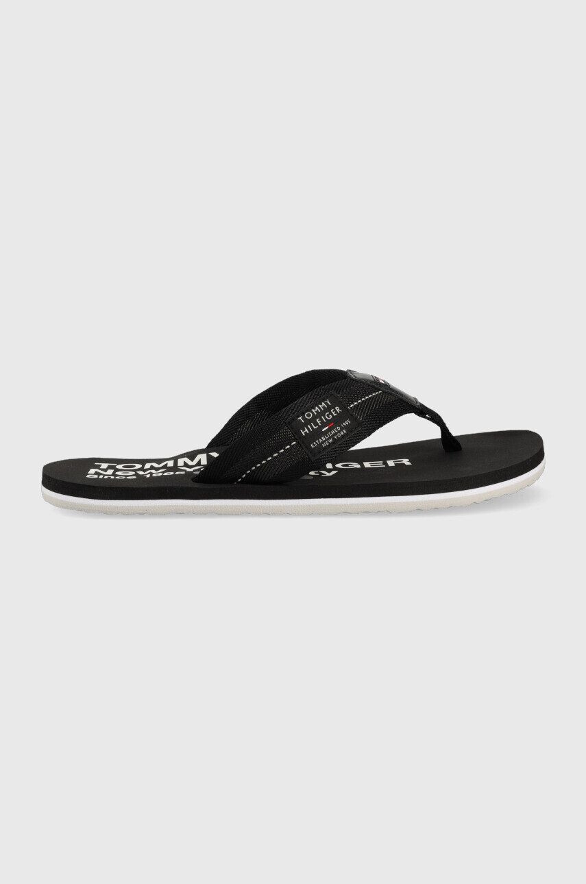 Tommy Hilfiger flip-flop FM0FM04410 HILFIGER PATCH BEACH SANDAL fekete férfi - Pepit.hu