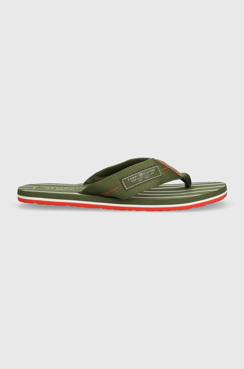 Tommy Hilfiger flip-flop PATCH HILFIGER BEACH SANDAL zöld férfi FM0FM04470 - Pepit.hu