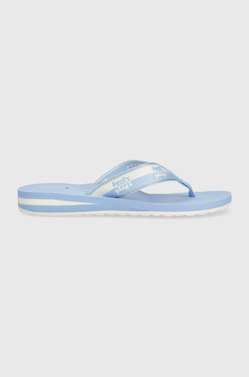 Tommy Hilfiger flip-flop TH COLORBLOCK WEBBING SANDAL bézs női lapos talpú - Pepit.hu