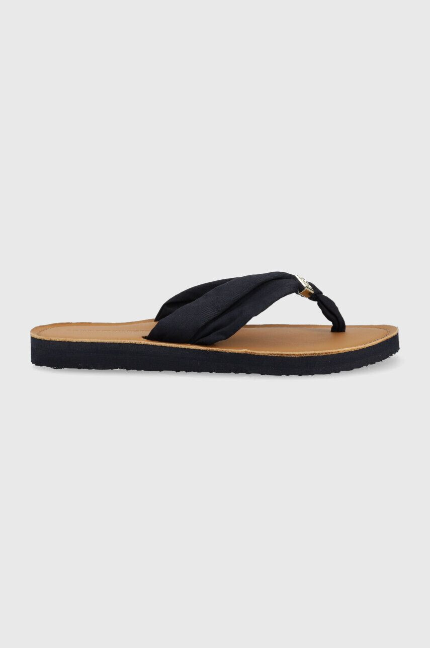 Tommy Hilfiger flip-flop TH ELEVATED BEACH SANDAL fekete női lapos talpú FW0FW06985 - Pepit.hu