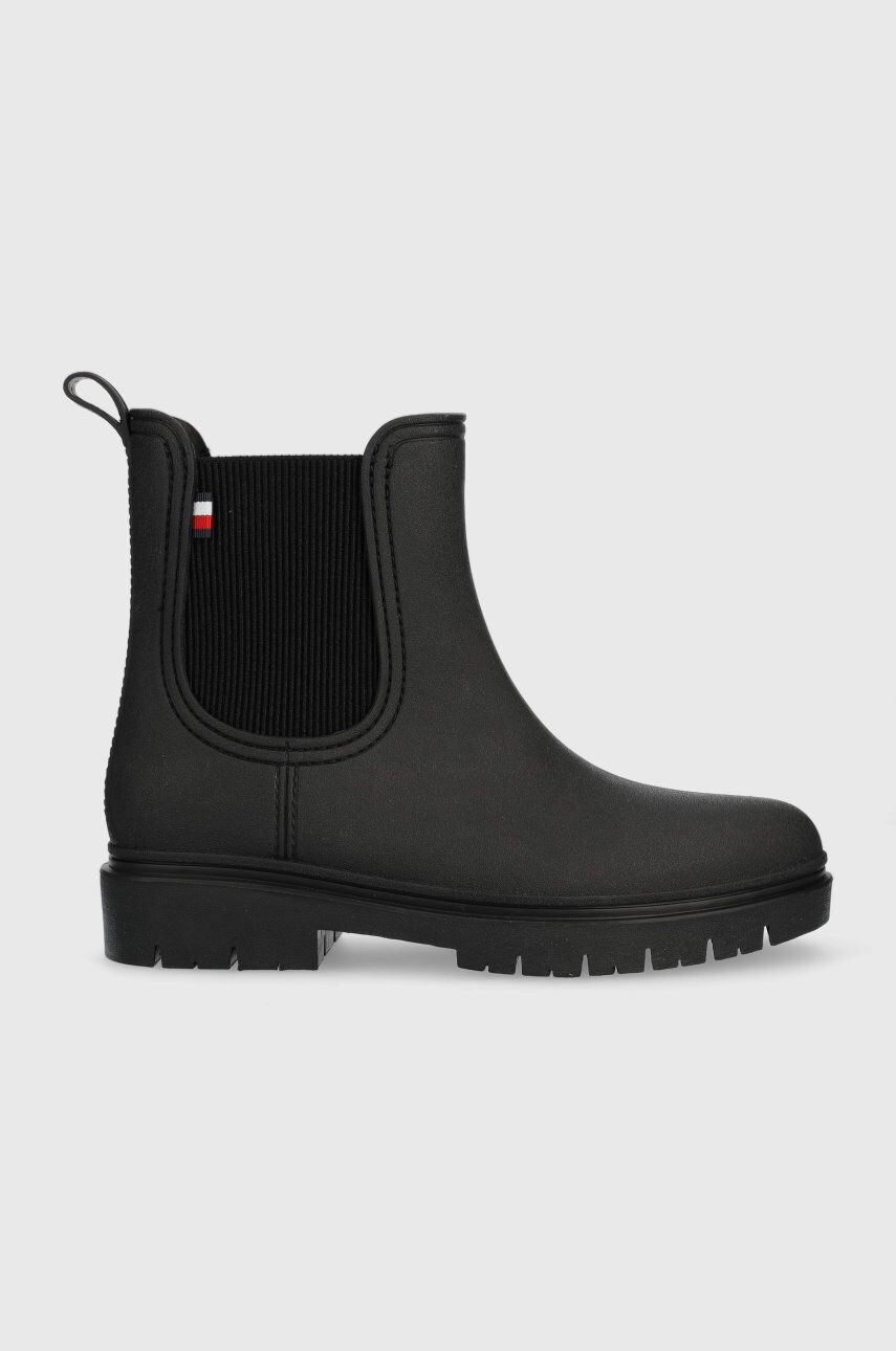 Tommy Hilfiger gumicsizma Fw0fw06897 Matt Ankle Rainboot With Elastic bézs női - Pepit.hu