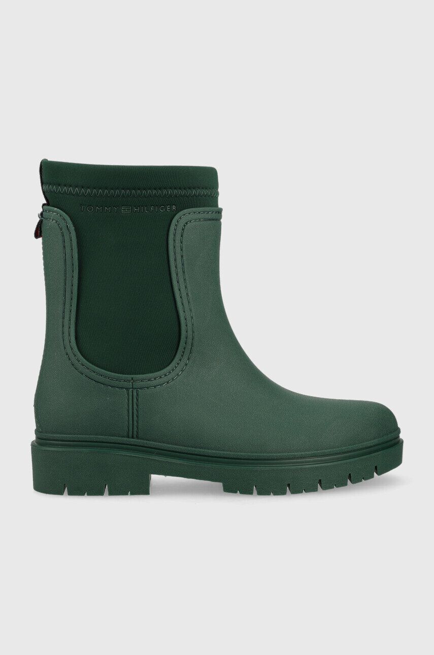 Tommy Hilfiger gumicsizma Rain Boot Ankle zöld női - Pepit.hu