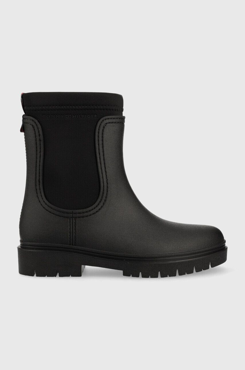 Tommy Hilfiger gumicsizma Rain Boot Ankle fekete női - Pepit.hu