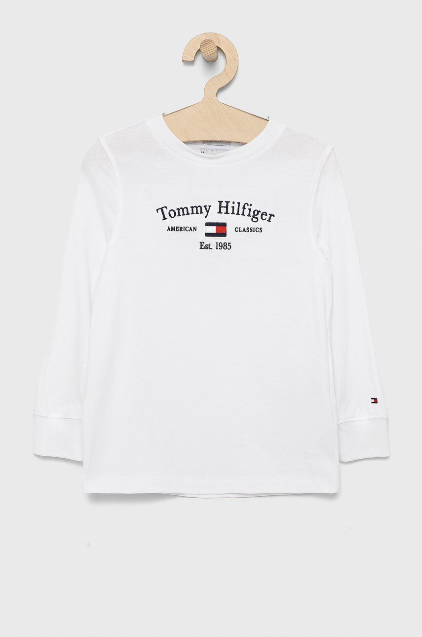 Tommy Hilfiger gyerek pamut hosszú ujjú felső fehér nyomott mintás - Pepit.hu