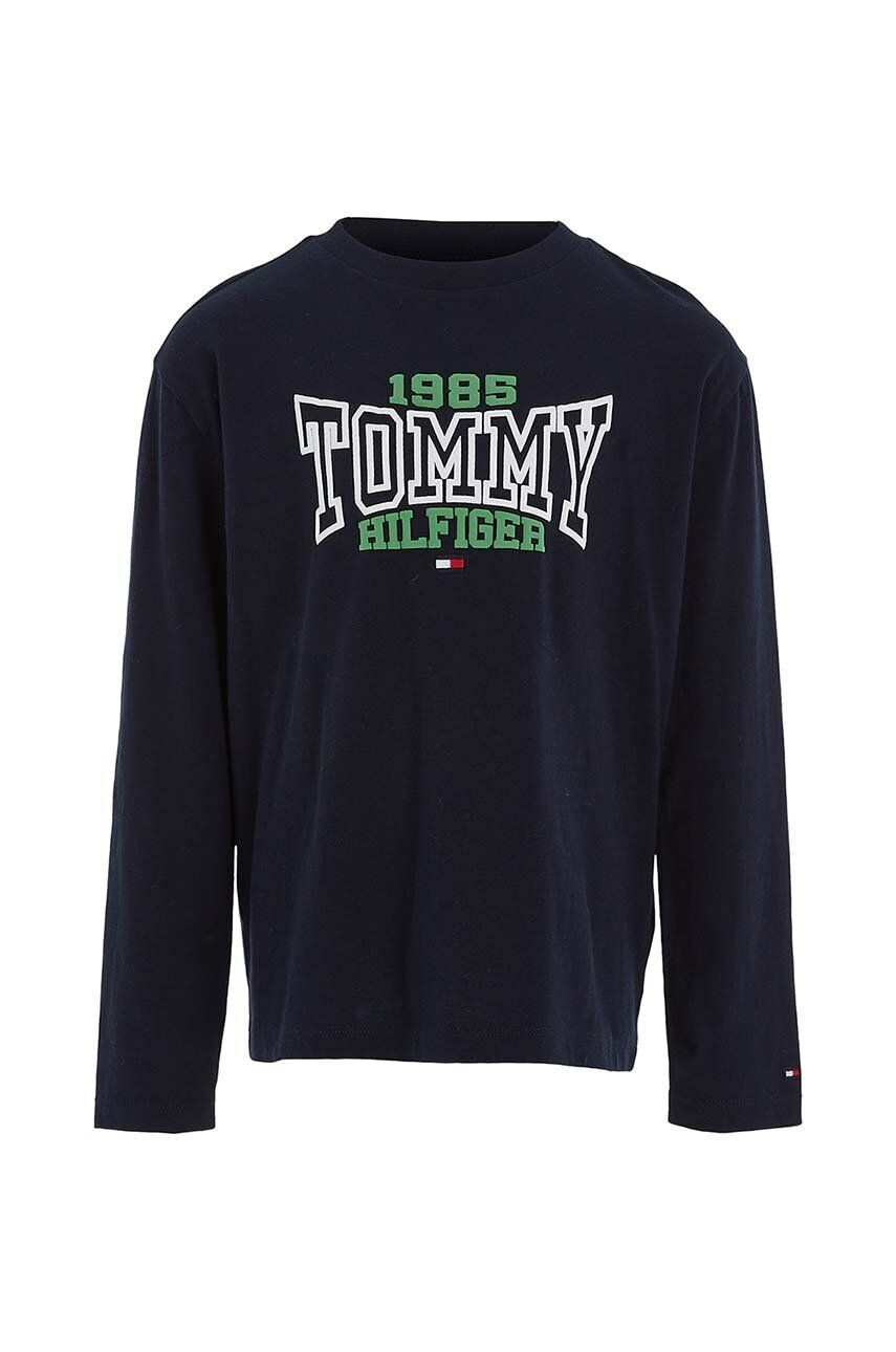 Tommy Hilfiger gyerek pamut hosszú ujjú felső sötétkék nyomott mintás - Pepit.hu