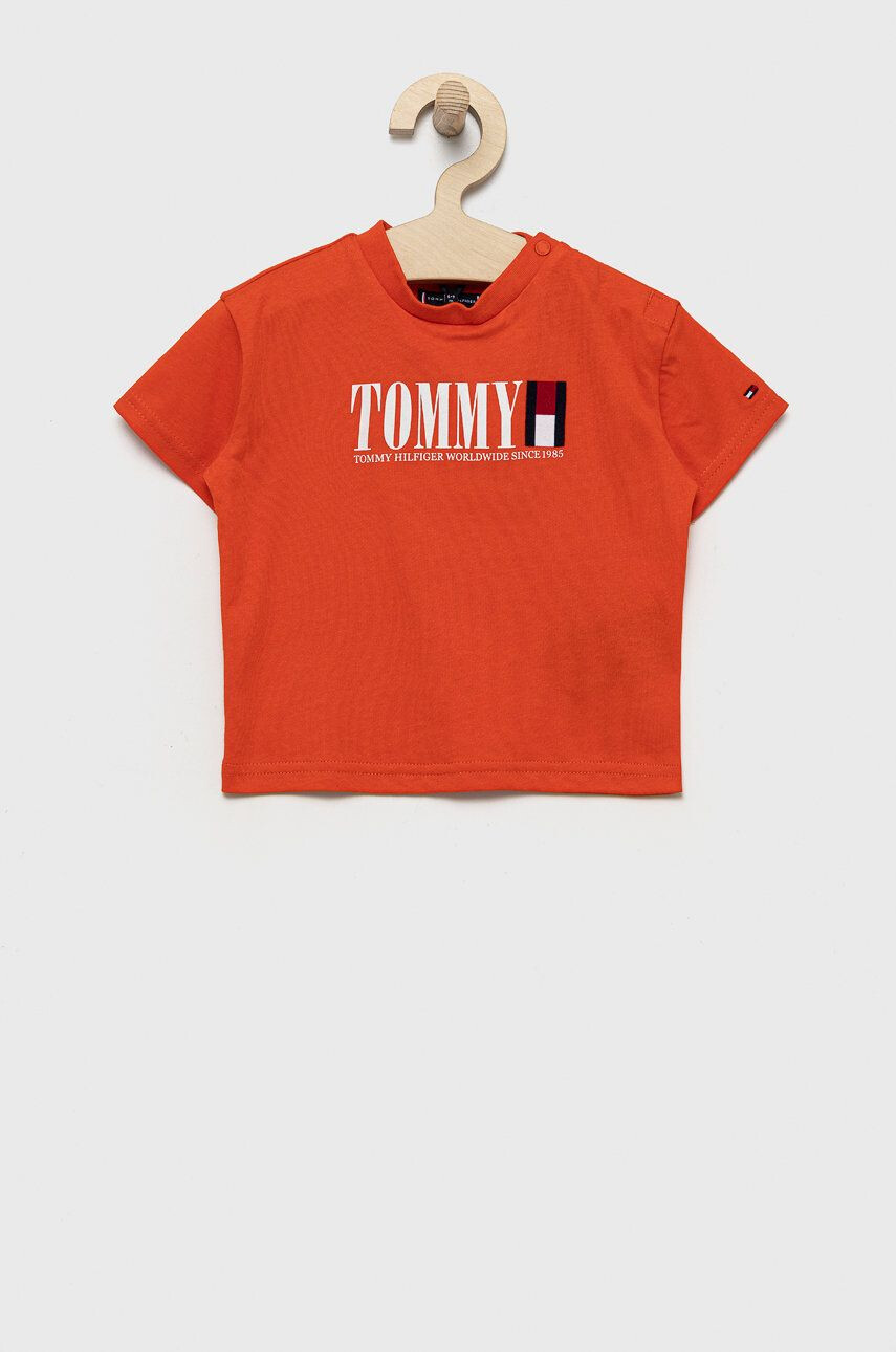 Tommy Hilfiger gyerek pamut póló narancssárga nyomott mintás - Pepit.hu