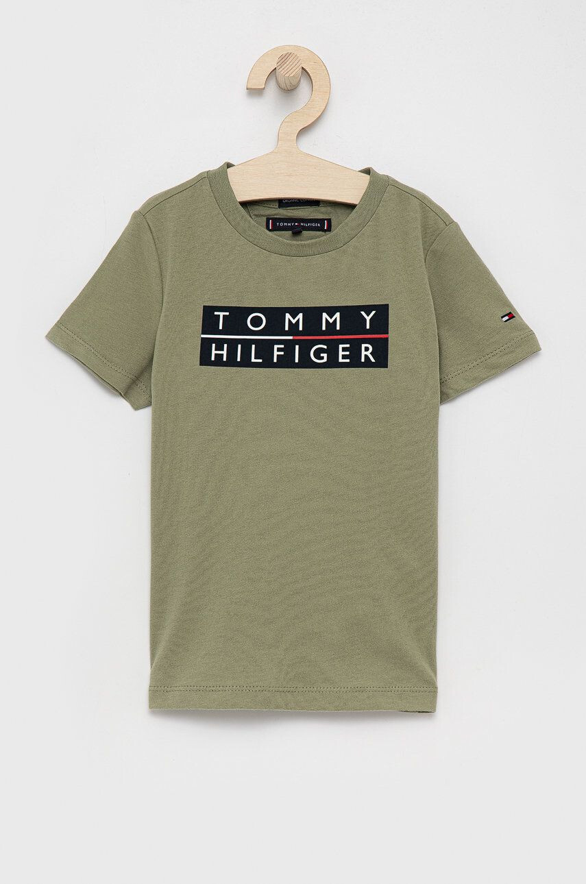 Tommy Hilfiger gyerek pamut póló bézs nyomott mintás - Pepit.hu