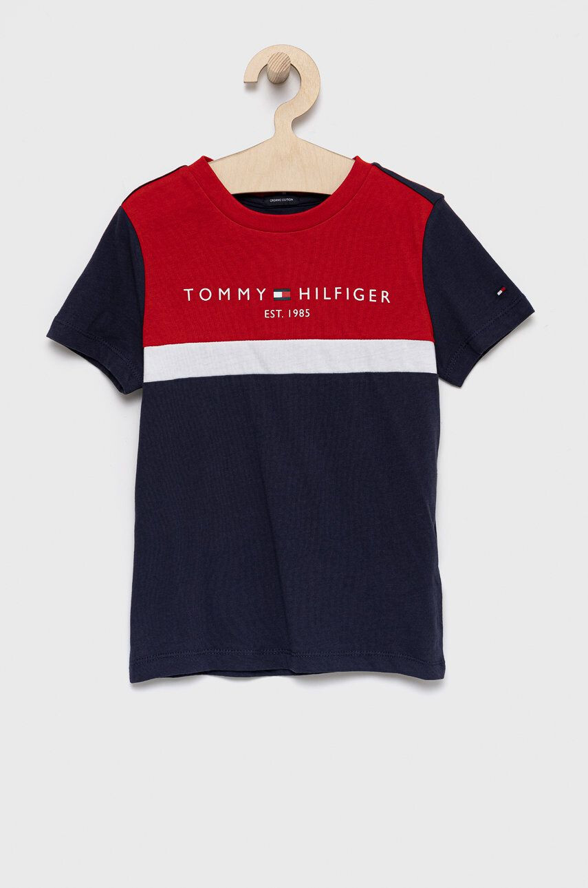 Tommy Hilfiger gyerek pamut póló sötétkék nyomott mintás - Pepit.hu