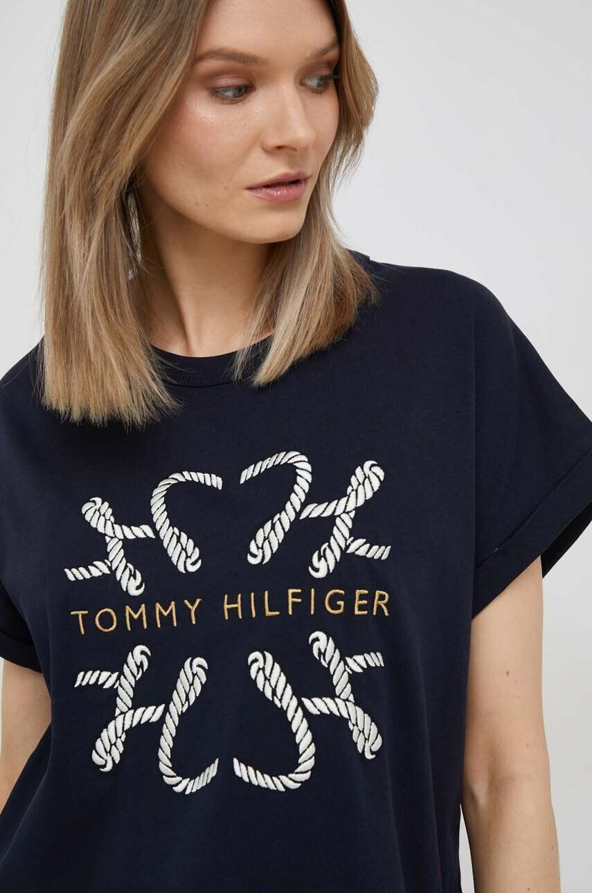 Tommy Hilfiger pamut póló piros mintás - Pepit.hu