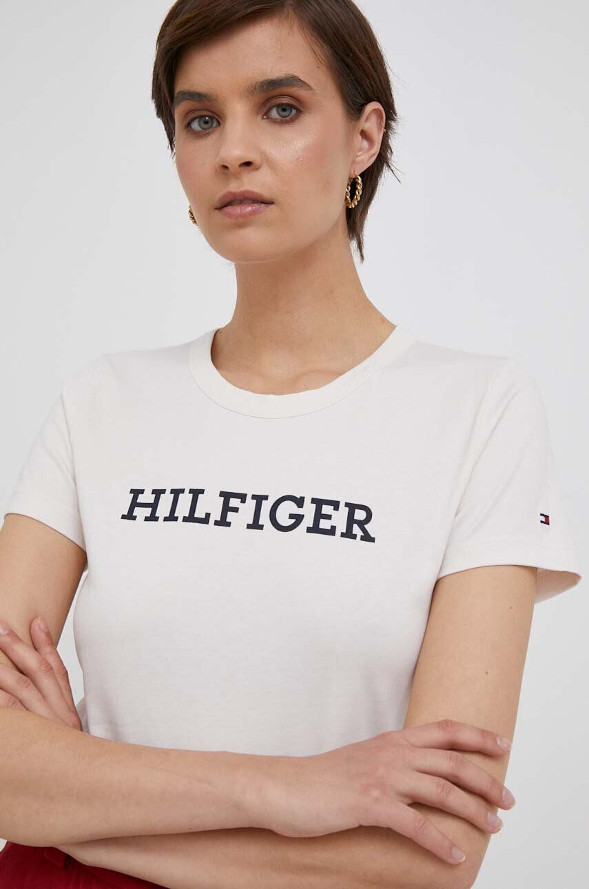 Tommy Hilfiger pamut póló bézs - Pepit.hu