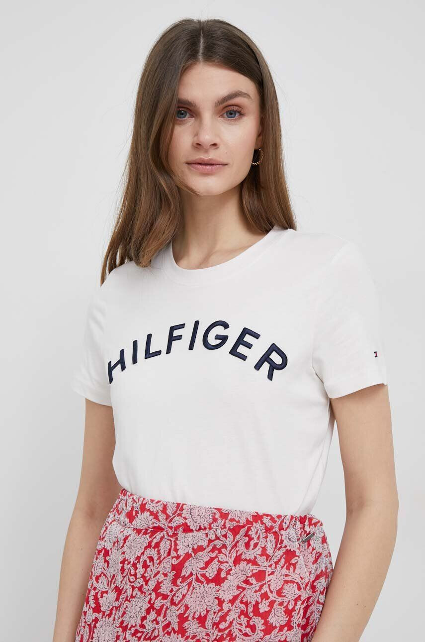 Tommy Hilfiger pamut póló bézs - Pepit.hu