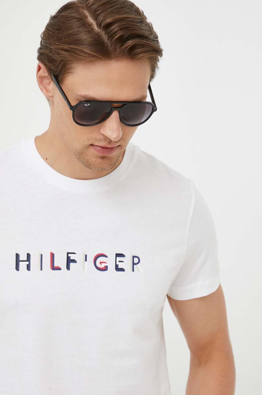 Tommy Hilfiger pamut póló rózsaszín nyomott mintás - Pepit.hu