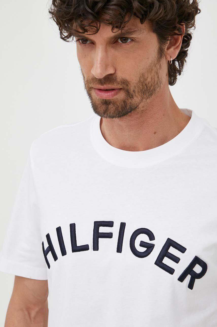 Tommy Hilfiger pamut póló fehér mintás - Pepit.hu