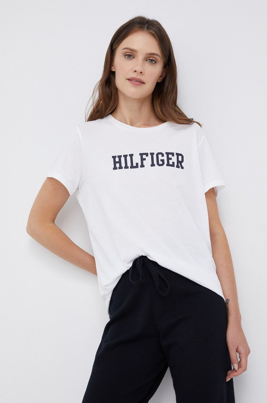 Tommy Hilfiger pamut póló fehér nyomott mintás - Pepit.hu