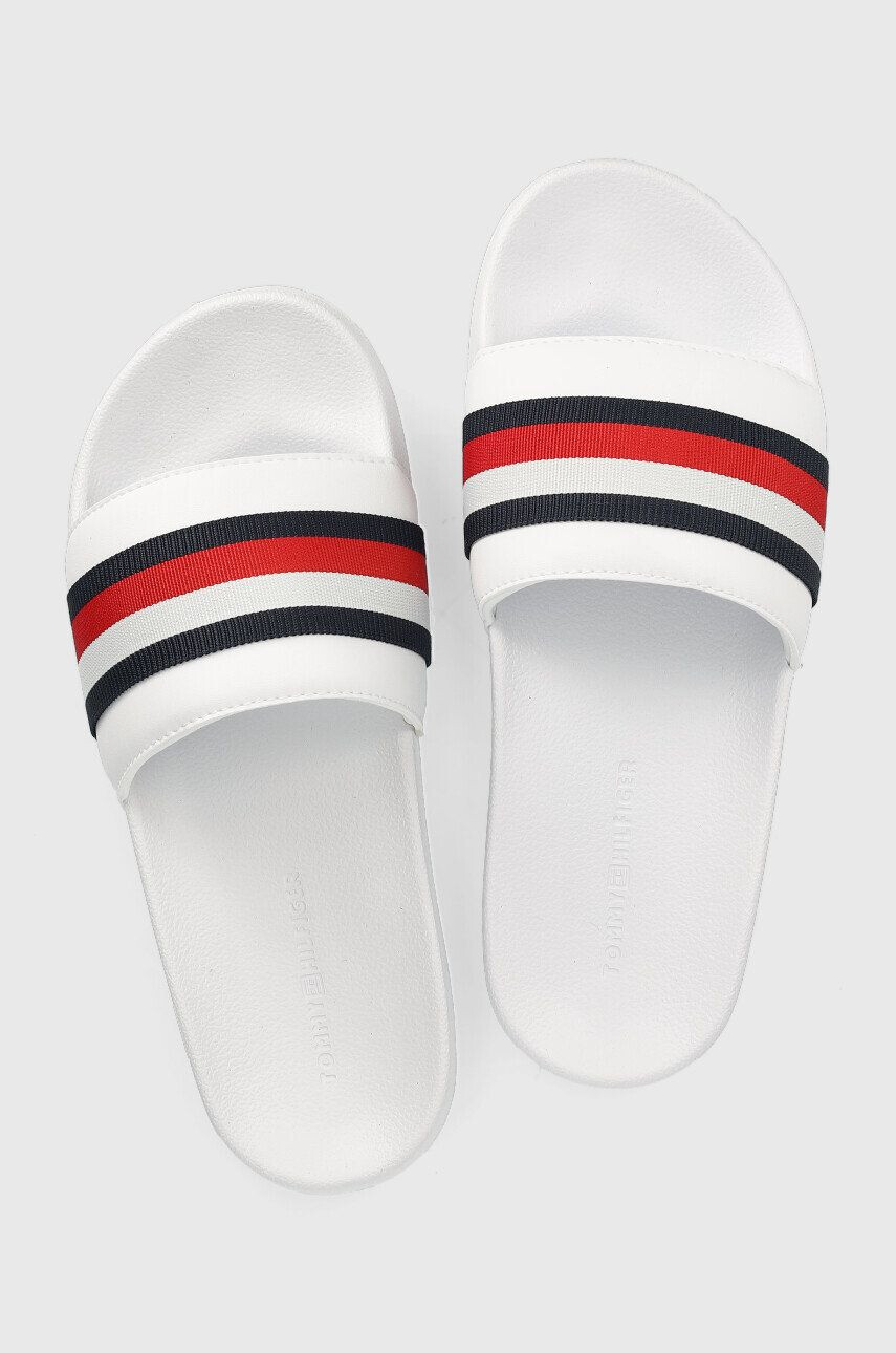 Tommy Hilfiger papucs Corporate Web Detail Slide fehér női - Pepit.hu