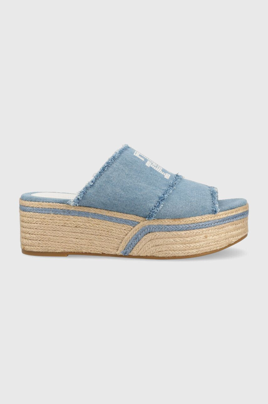 Tommy Hilfiger papucs DENIM WEDGE FLATFORM női platformos FW0FW07085 - Pepit.hu