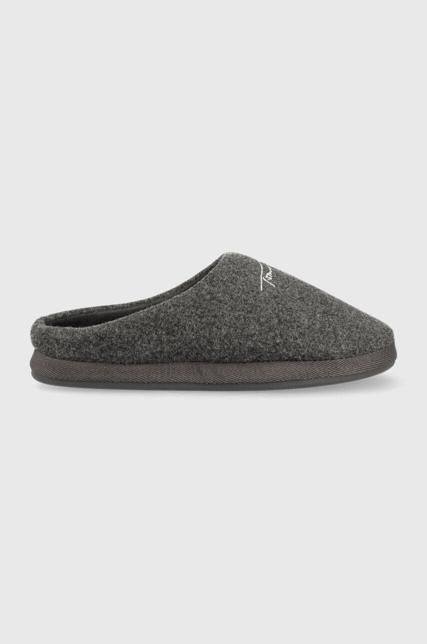 Tommy Hilfiger papucs Home Slipper Felt szürke - Pepit.hu