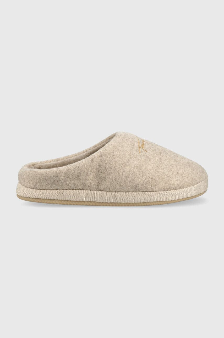 Tommy Hilfiger papucs Home Slipper Felt bézs - Pepit.hu