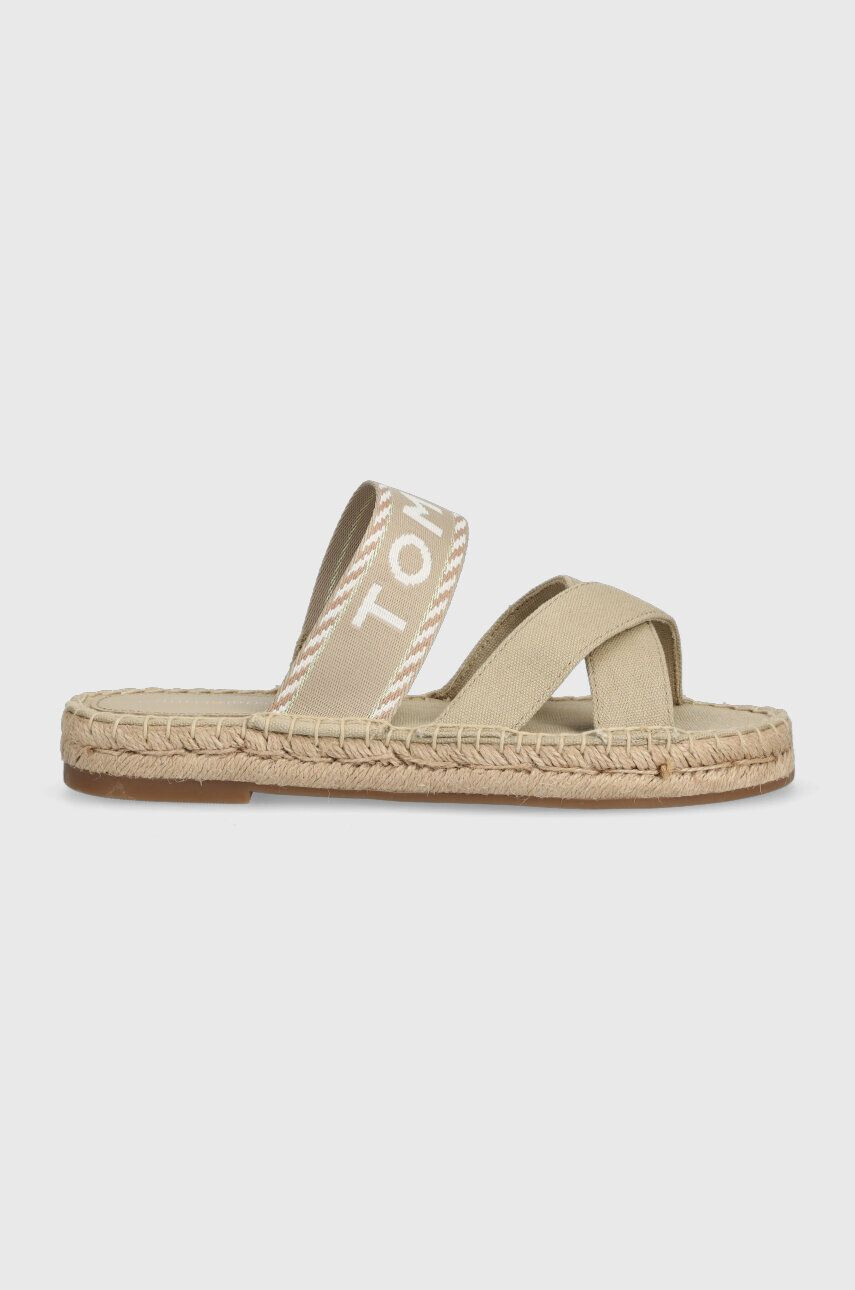 Tommy Hilfiger papucs SEASONAL WEBBING SANDAL bézs női FW0FW07181 - Pepit.hu