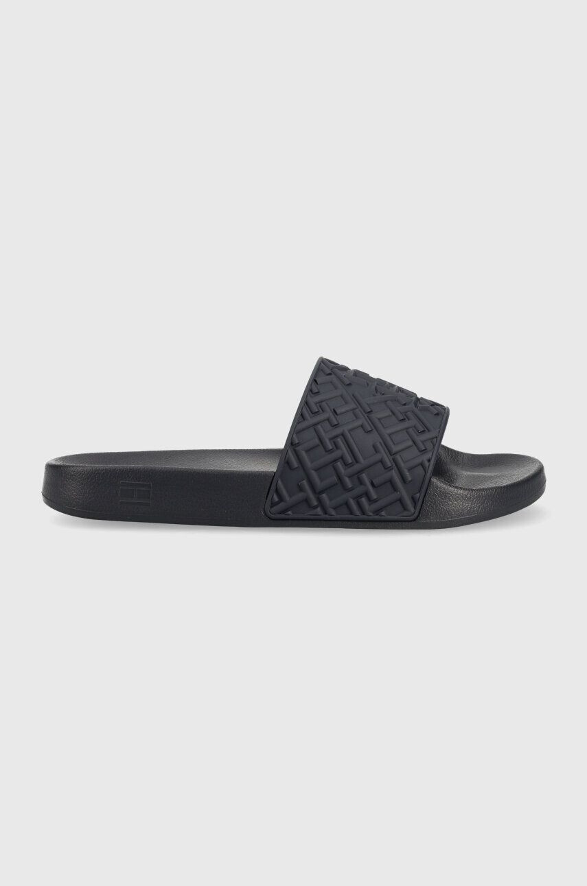 Tommy Hilfiger papucs TH MONOGRAM POOL SLIDE sötétkék női FW0FW06987 - Pepit.hu