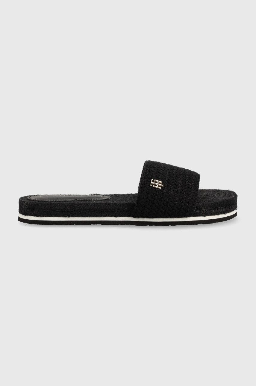 Tommy Hilfiger papucs Th Textured Flat fekete női - Pepit.hu