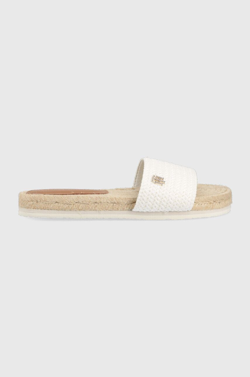 Tommy Hilfiger papucs Th Textured Flat fehér női - Pepit.hu