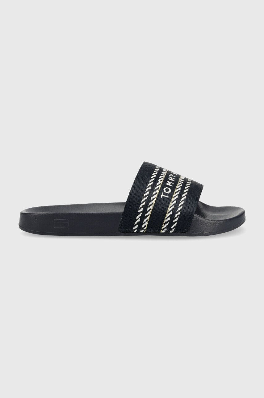 Tommy Hilfiger papucs TOMMY WEBBING SLIDE sötétkék női FW0FW07153 - Pepit.hu