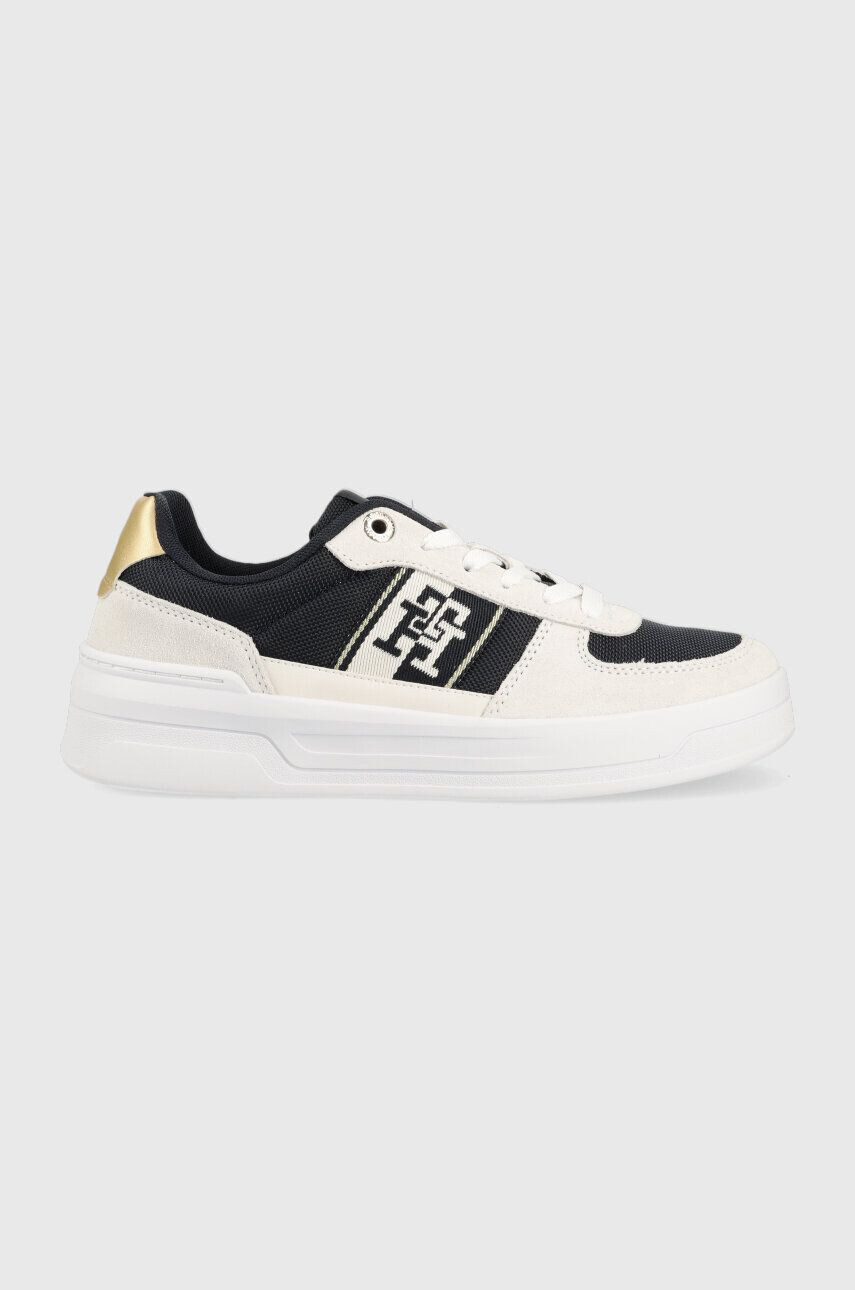 Tommy Hilfiger sportcipő BASKET SNEAKER WITH WEBBING GOLD sötétkék FW0FW07175 - Pepit.hu