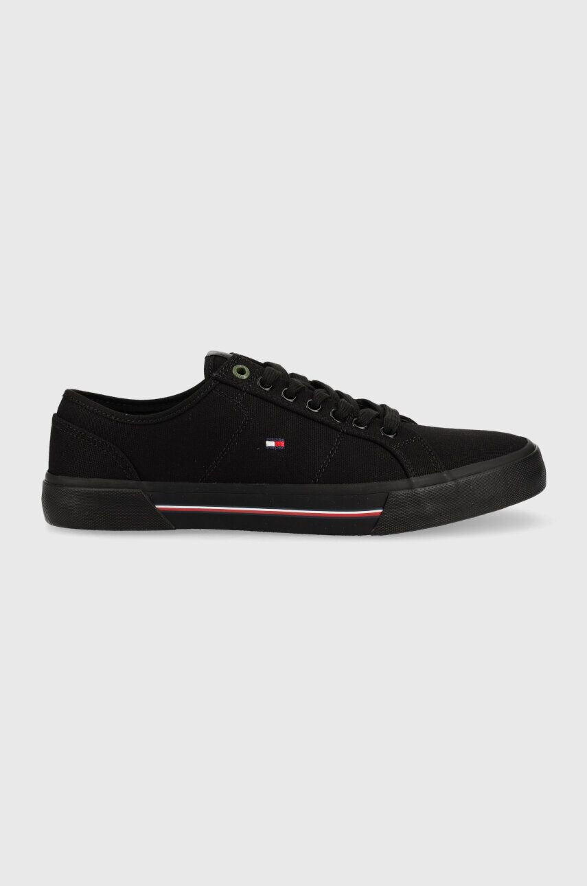 Tommy Hilfiger sportcipő CORE CORPORATE VULC CANVAS sötétkék férfi - Pepit.hu