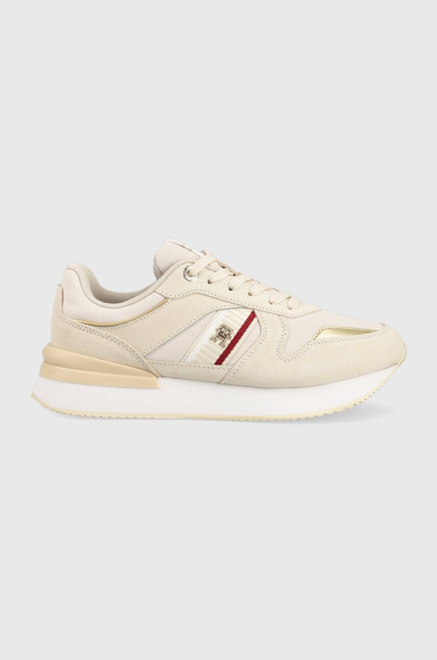 Tommy Hilfiger sportcipő CORP WEBBING RUNNER bézs FW0FW07383 - Pepit.hu