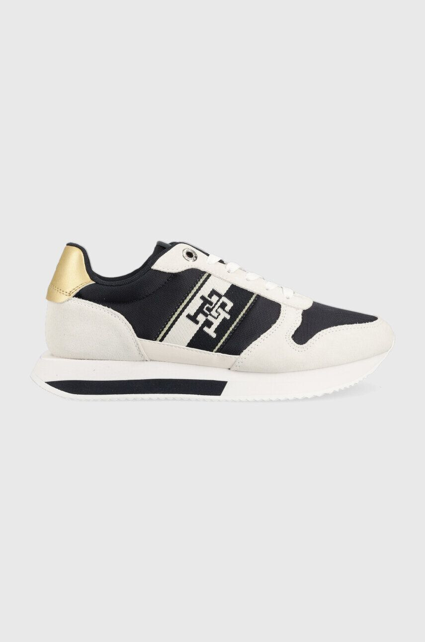 Tommy Hilfiger sportcipő RUNNER WITH TH WEBBING GOLD sötétkék FW0FW07173 - Pepit.hu