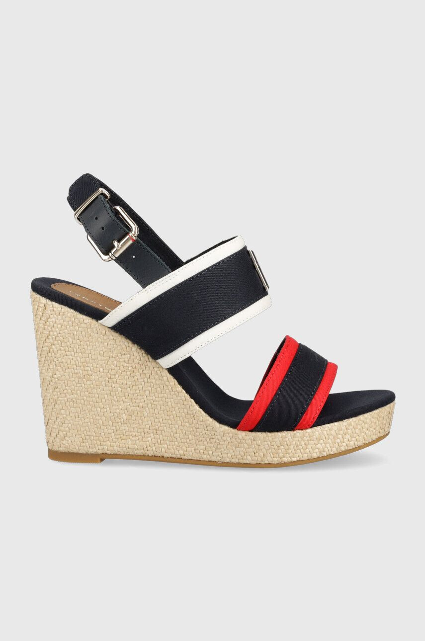 Tommy Hilfiger szandál RWB FEMININE WEDGE sötétkék női éksarkú - Pepit.hu